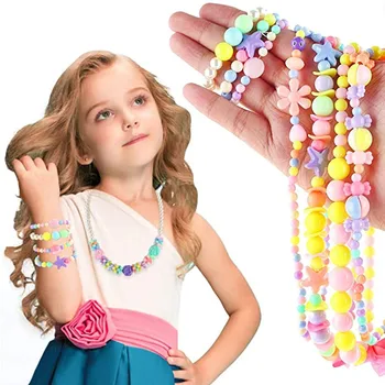 15 Grilă DIY Manual cu Margele de Jucarie pentru Copii cu Margele Set de Accesorii Handmade Impletit Brățară Colier de Creatie Bijuterii Fată Jucărie Cadou