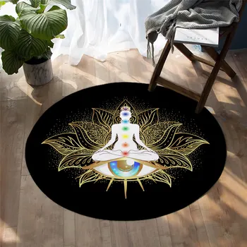 2020 Moda Chakra Rotund Covoare Pentru Living Zen Tema Acasă Covor de Flori Colorate de Viață Dormitor Floor Mat Covor Rotund