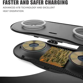 30W 2 in 1 Dual Scaun Qi Wireless Charger pentru Samsung S20 S10 inducție Rapidă Pad de Încărcare Pentru IPhone 12 11 XS XR X 8 Airpods Pro