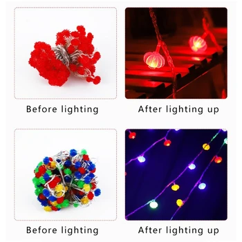 33 de Picioare 80 LED Roșu Agățat Felinare Șir de Lumini Anul Nou Chinezesc USB Operat