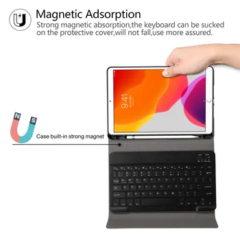 Caz de tastatură pentru Ipad 10.2 2019 Creion Caz pentru Apple Ipad a 7-a Generație A2200 A2198 Bluetooth Wireless Keyboard