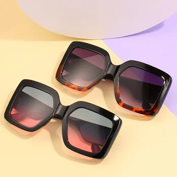 Clar la modă Roz Supradimensionat ochelari de Soare Femei 2020 Nou de Lux de Brand Mare Cadru Pătrat Ochelari de Soare Cool Gradient de Nuante pentru Femei