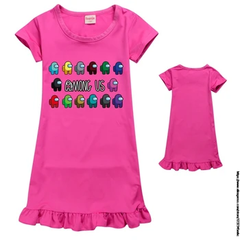 Copii Fete Printre Noi Cămăși De Noapte Desene Animate Cămașă De Noapte Fata Sleepwear Sleepshirt Vară Mâneci Scurte Îmbrăcăminte De Noapte Pentru Copii Haine