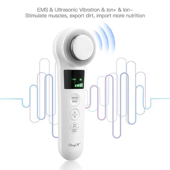 EMS cu Ultrasunete de Întinerire a Pielii Faciale Frumusete Masaj Electric Vibrații LED Foton Cald Rece Fata de Ridicare Strângeți Anti Îmbătrânire