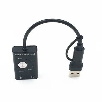 Extern portabil placa de Sunet USB 2.0 Tip C pentru Jack de 3,5 mm pentru Căști Microfon Adaptor Audio pentru Windows Mac Linux Android
