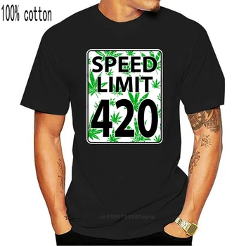 Limita de viteză 420 - Iarba marajuana Oală Amuzant Fum Mens T-shirt