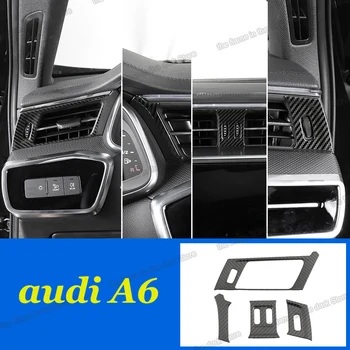 Lsrtw2017 Fibra de Carbon Consola centrala de Bord Aerisire Tăiați Priza Autocolant pentru Audi A6 C8 2019 2020 2021 Accesorii Auto