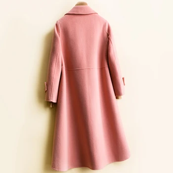 Mediu-lung dublu Lână Haina de Iarna Femei Singure pieptul slim haine coreeană jacheta casaco feminino abrigos mujer 2020