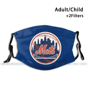 Mets - New - York Design Personalizat Pentru Adult Copii Anti-Praf, Filtru Diy Cute Print Lavabil Masca Logo-Ul