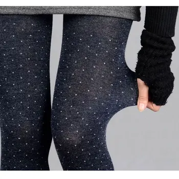 NDUCJSI Tricotate Flexibil Femei Sexy Legging Dulce Leggins mai Gros Elastic Spumante Dot Design Toamna