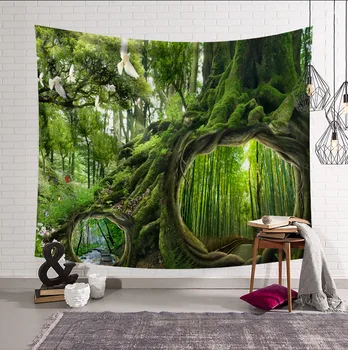 Perete Verde Pădure Natura tapiserie de Perete Peisaj pânză tapiserii 200x150 Mare Tapiserie de Perete decor Patura, Prosop de Plajă