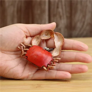 Piele creative de artizanat crab pandantiv crabi păros sac pandantiv accesorii breloc de simulare de animale desene animate pentru copii cadouri