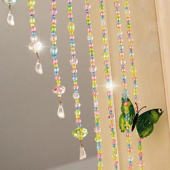 Printesa Camera de Cristal Acrilice Perdele de Unghii-Instalare gratuita Șirag de mărgele Multicolore Perdele Fete în Cameră în condiții de Siguranță Ușor de Instalare Perdea