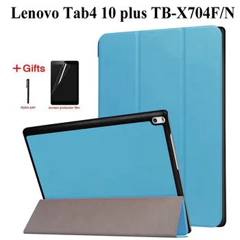 PU Piele Caz Pentru Lenovo tab 4 10 plus TB-X704F TB-X704N Magnet Smart Cover Funda Pentru Lenovo tab 4 10.1 Caz+Film+Pen