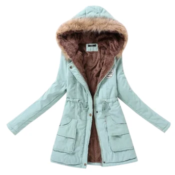 Sacou blana jacheta de Iarna pentru femei Cald 2019 Guler Slim cu Fermoar Exterioare Parka Jacheta de sex Feminin Haine Plus Dimensiunea 3XLchaqueta mujer