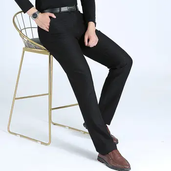 Stil nou Toamna Iarna Barbati Slim Casual Pantaloni de Moda de Afaceri Stretch Pantaloni pentru Barbati Brand Straight Pant Black Navy Plus Dimensiune