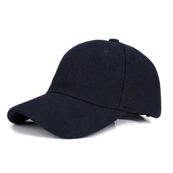 Toamna Iarna Unisex Lână Simțit Sepci de Baseball de Culoare Solidă Casquette Palarie Trilby Trucker Hat pentru Barbati Femei