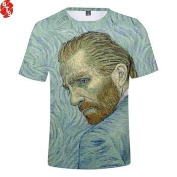 Van Gogh 3D Imprimate 2018 Noua Moda tricouri Femei/Barbati Maneca Scurta O-Neck Tricouri Casual Streetwear Stil Trendy Tricouri