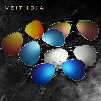 VEITHDIA ochelari de Soare Unisex Brand Clasic Designer de Bărbați ochelari de Soare Polarizat UV400 Oglindă Lentile de Moda Ochelari de Soare Ochelari Pentru Barbati