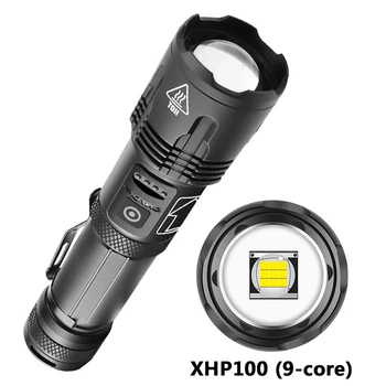 XHP100 9-core Lanterna Led-uri Power Bank Funcția Lanterna Usb Reîncărcabilă 18650 sau 26650 Baterie cu Zoom Lanterna din Aliaj de Aluminiu