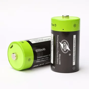 2 buc/lot ZNTER 6000mAh 1.5 V baterie reîncărcabilă Micro USB acumulator Lipo baterie LR20