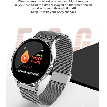 2019 Femei Ceas Inteligent Bărbați Tensiunii Arteriale Rata de Inima Atingeți Ecranul Smartwatch Femei Impermeabil Ceas Sport Pentru Android IOS Xiaomi