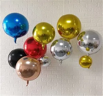 6pcs 15inch 18inch 4D Balon Rotund Mare Sferă în Formă de Folie de Aluminiu Baloane Heliu, Baloane Nunta Ziua de nastere Copil de Dus Decor
