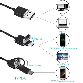 720P Mini USB Camera Industriale Endoscop Camera de Inspecție Endoscoape aparat foto rezistent la apa Cu 6 Led-uri pentru Windows Macbook Telefon