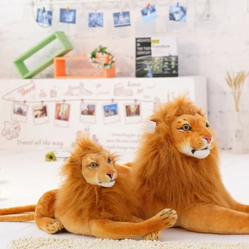 75 cm Realiste Leu de Pluș Jucarii Moale și de Pluș Animale de Simulare Uriaș Leu Papusa Perna de Dormit pentru Copii Copii Cadouri