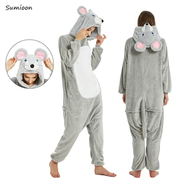 Animale Unicorn Onesie Pijamale Femei Kigurumi Panda Mouse-ul Iarna Pijama de Flanel Adult Cămășuță de noapte unicornio Cusatura Sleepwear Salopete