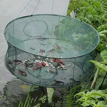 Automate de Plasă de Pescuit Capcana Cușcă Forma Rotunda Durabil Deschis Pentru Crab, Raci, Homar ASD88