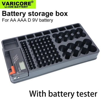 Bateriei Cutie de Depozitare Titularul Caz/Organizator/Container AA AAA C D și 9V baterie cu tensiune de Test metru