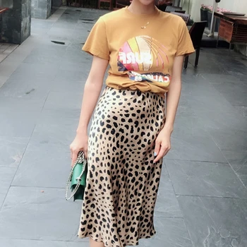 Bella Filosofie Vara 2019 kawaii boho bodycon imprimare leopard talie mare fuste femei midi fusta leopard punk streetwear