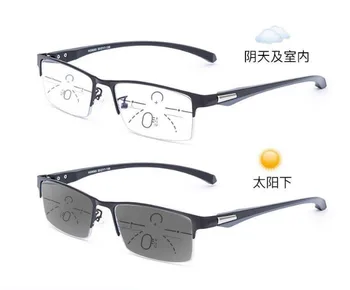 Bărbați clasic miopie ochelari ochelari fotocromice jumătate-rim Miop ochelari de soare Sensibile Lentile de Tranziție Lentile -0.5 la -8.00