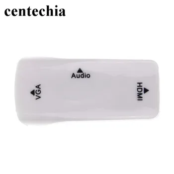 Centechia Noi HDMI Male la VGA de sex Feminin 1080p Video Converter Adaptor Cu Cablu Audio de 3,5 mm Fierbinte de Vânzare