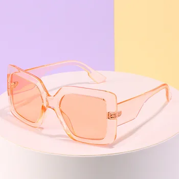 Clar la modă Roz Supradimensionat ochelari de Soare Femei 2020 Nou de Lux de Brand Mare Cadru Pătrat Ochelari de Soare Cool Gradient de Nuante pentru Femei