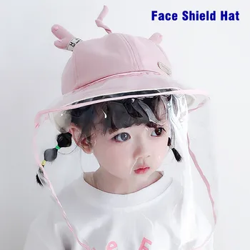 Copii Găleată Pălărie Copil Protecție Completă a Feței Gura Scutul Masca Palarie Anti Scuipa Saliva Saliva Praf cu Dublă utilizare Palarie de Soare Capac