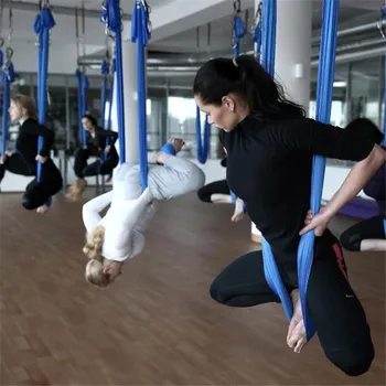 Elastic 5 metri 2017 Aerial Yoga Hamac Zbor leagăn mai Recente Multifuncțională Anti-gravitație Yoga curele pentru antrenament de yoga Yoga centura
