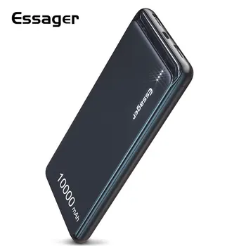 Essager Slim Power Bank 10000mAh Extern Portabil Baterie Incarcator 10000 mAh Dual USB LED Powerbank Pentru iPhone Xiaomi Redmi mi 8