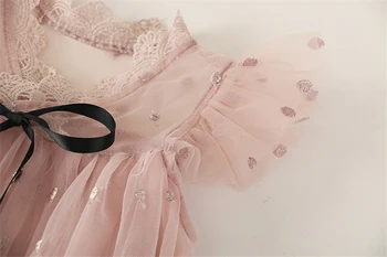 Fetita Floare Plasă De Broderie Princess Tutu Dress Copiii Gol Afară Elegent Rochie De Mireasă Rochie Pentru Copii De Uzura De Partid Vestidos