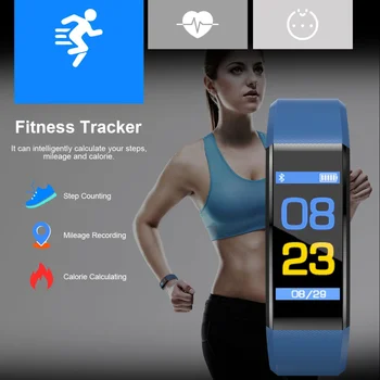 Inteligent Ceas Bratara Bratara pentru Barbati Femei 115 Plus Tracker de Fitness Presiune Ceas Sport de Somn Monitor de Ritm Cardiac Smart Band