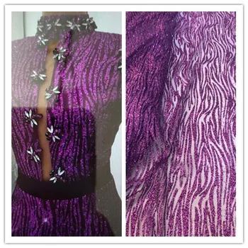 JIANXI.C-91621 lipit cu sclipici imprimare africane plasă de tul dantela 5yards pentru rochie de seara