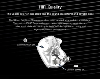 KINERA Bd005 pro HIFI DJ Monitor Rulează de Sport Casti DIY bluetooth Detachble 4 core Cablu cască