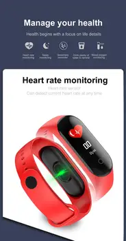 M4 ecran brățară inteligent monitor de ritm cardiac activitate de fitness tracker inteligent trupa tensiunii arteriale muzică de control de la distanță Brățară