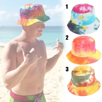 Moda Noutate Stil Colorat Pescar Palarie Unisex Plat Pălărie De Top De Imprimare De Vară Vacanță Pe Plajă Petrecere Bumbac Sălbatic Pălării 2019