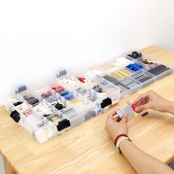 Multi-strat stratificat Blocuri de Constructii Jucarii Lego Capacitate Mare Parte Copii de Stocare de Caz Clar de Plastic Organizator Cutie de Distribuire