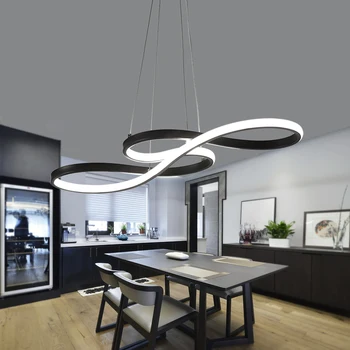 Noi Pandantiv cu LED-uri Lumini de restaurant modern living-bucătărie, bar, birou estompat aluminiu acasă de iluminat corpuri de Lampă Pandantiv