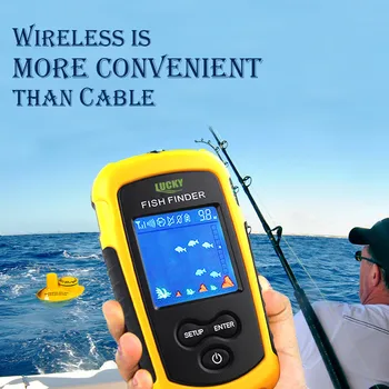 NOROC sonar FFCW1108-1 pește finder wireless 120m Wireless Pescuit Finder Alarma 40M/130FT mai adânc fishfinder pentru Pescuit Mal
