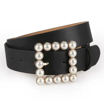 Noua Moda Pearl Curea Decorative Doamnelor Curea Piața de Aliaj Cataramă Incrustate cu Perle Decor Curele design de Lux pentru Femei Talie Centura