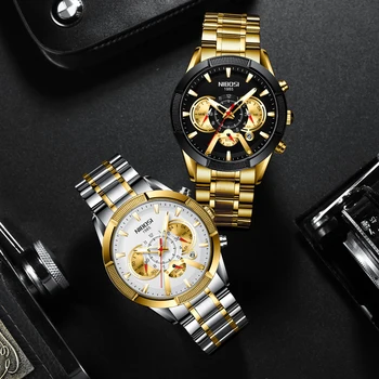 Relogio Masculino NIBOSI Cronograf Ceasuri Barbati rezistent la apa de Sus de Brand de Brand de Lux Ceas de Barbati din Oțel Inoxidabil Ceas Masculin